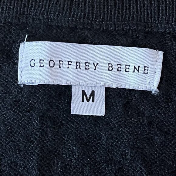 NWT Geoffrey Beene Men's Black Pullover Knit Soft Lightweight Crew Sweater Sz M - Picture 8 of 10